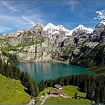 Panorama Zur Sennhuette Am Oeschinensee